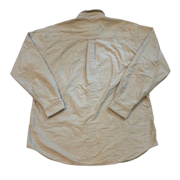 Woolrich Shirt Mens Size XL Beige Chamois Flannel Button Up Long Sleeve *FLAW* - Picture 2 of 10